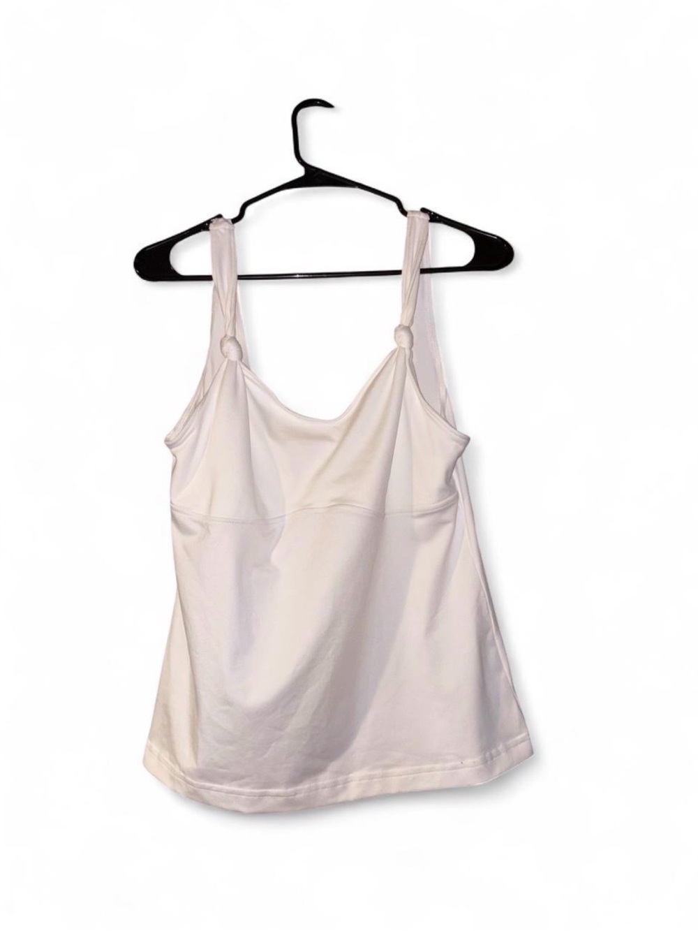 Women's White Knot-Strap Tank Top
